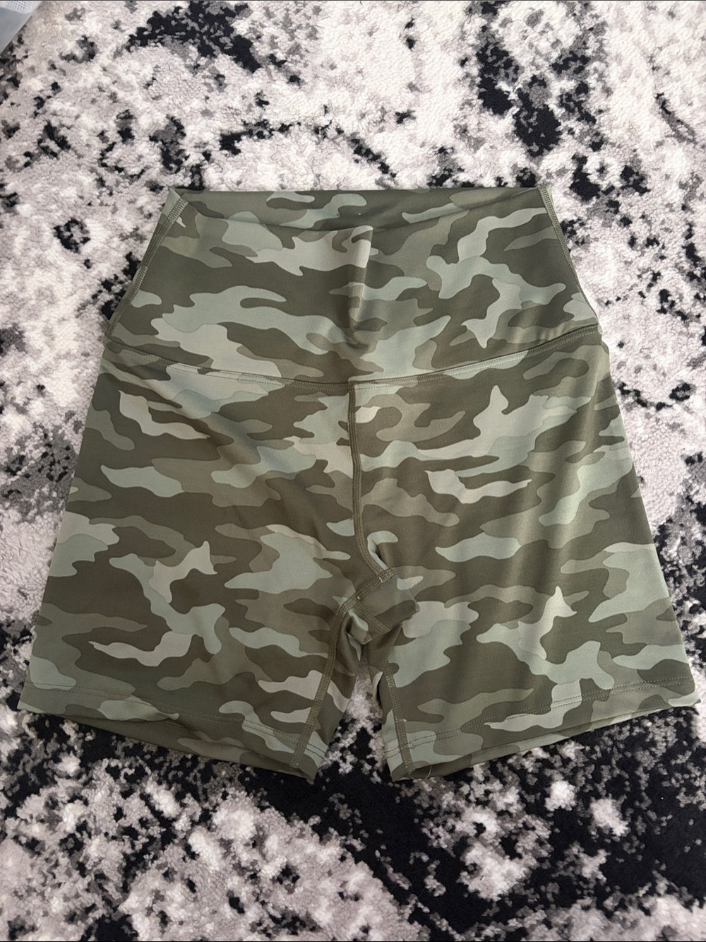 Women’s Olive Green Camo Performance Shorts